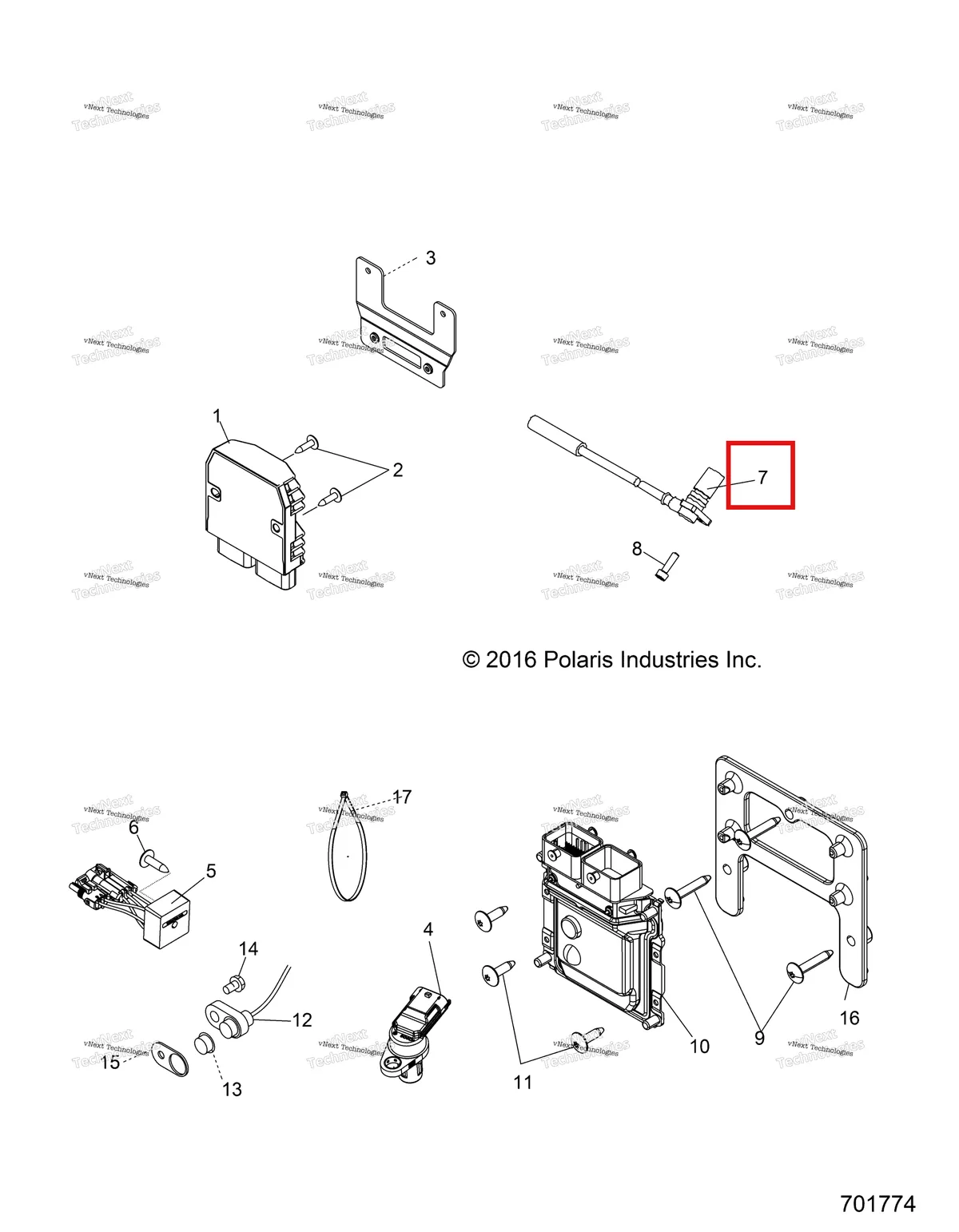Деталь 2410720 на схеме узла Electrical, Regulator, Relays, Sensors & Ecu