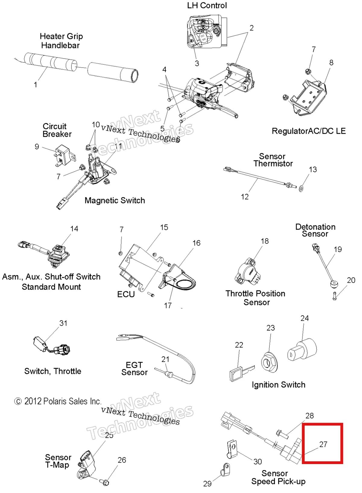 Деталь 2411353 на схеме узла Electrical, Switches, Sensors & Components