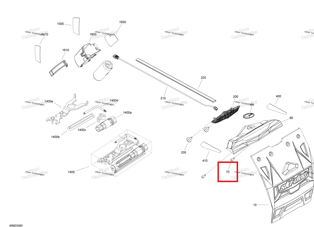 Деталь 241141340 на схеме узла 2020 Ski-Doo TUNDRA 600HO E-TEC Utilities