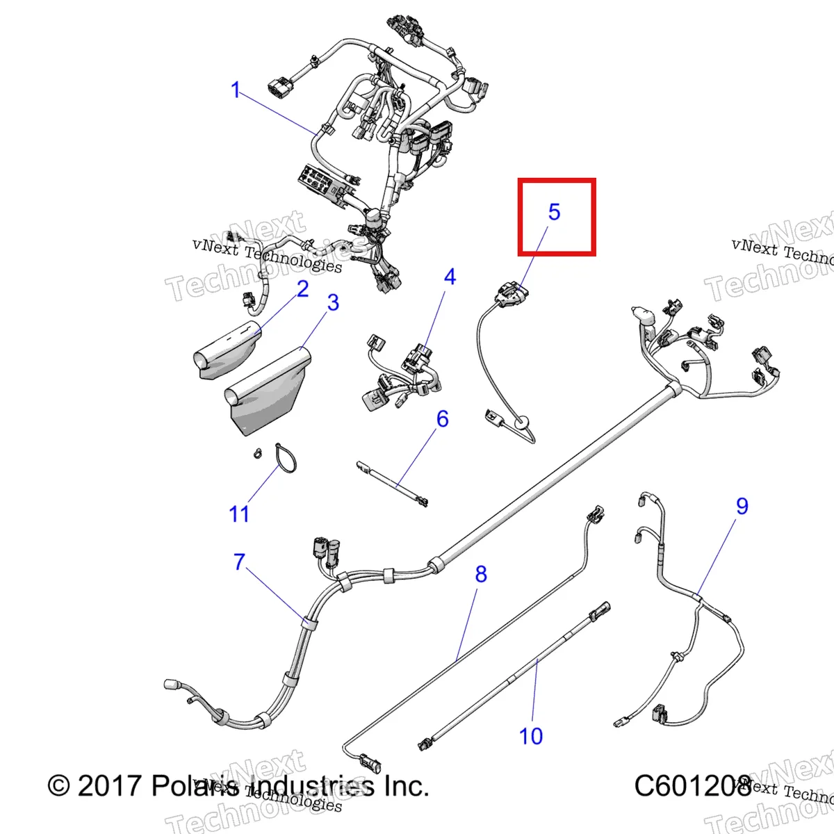 Деталь 2412818 на схеме узла Electrical, Wire Harness