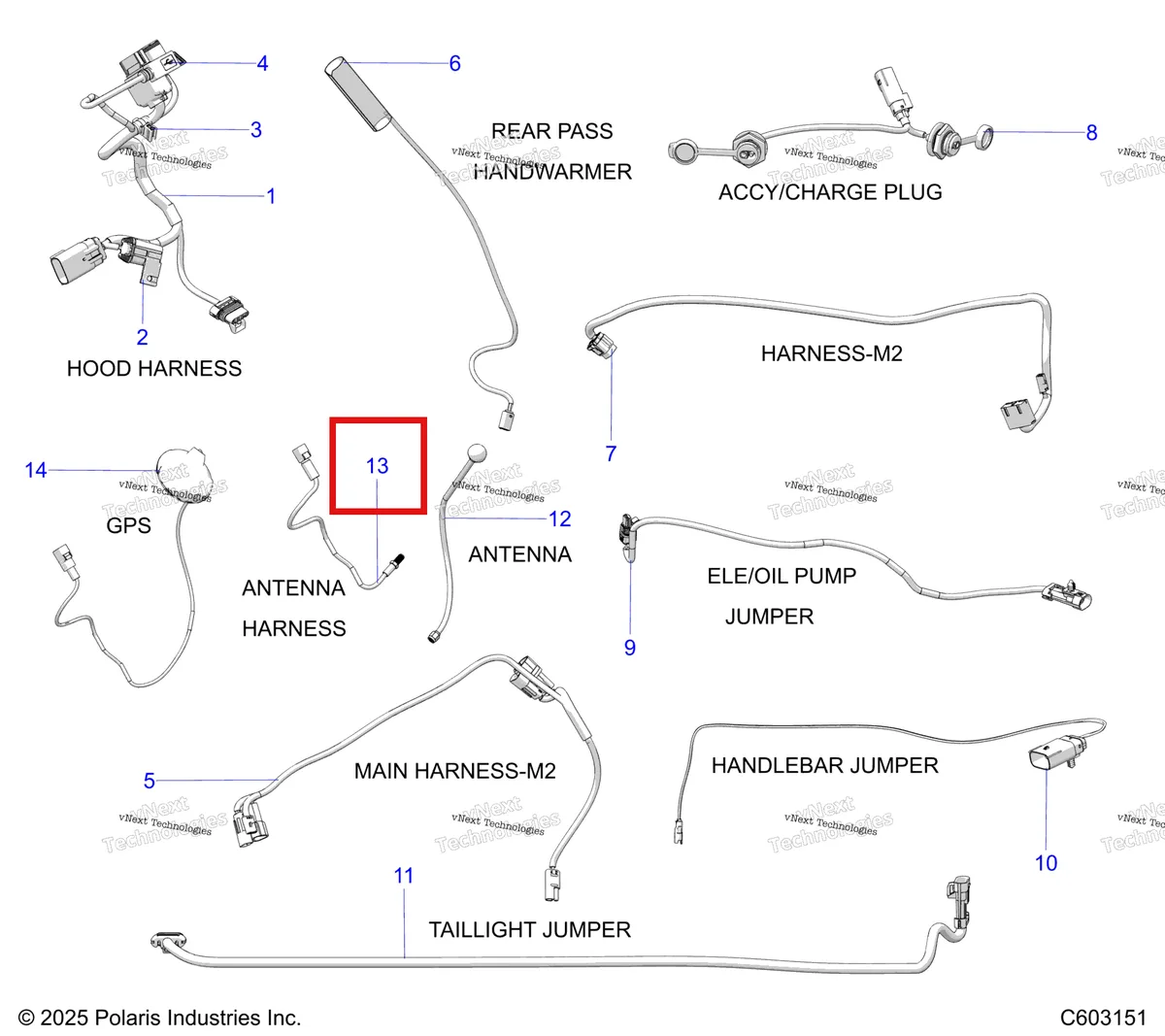 Деталь 2415461 на схеме узла Electrical, Harness, Hood, Jumpers, Gps, Misc. S27ajn8rs