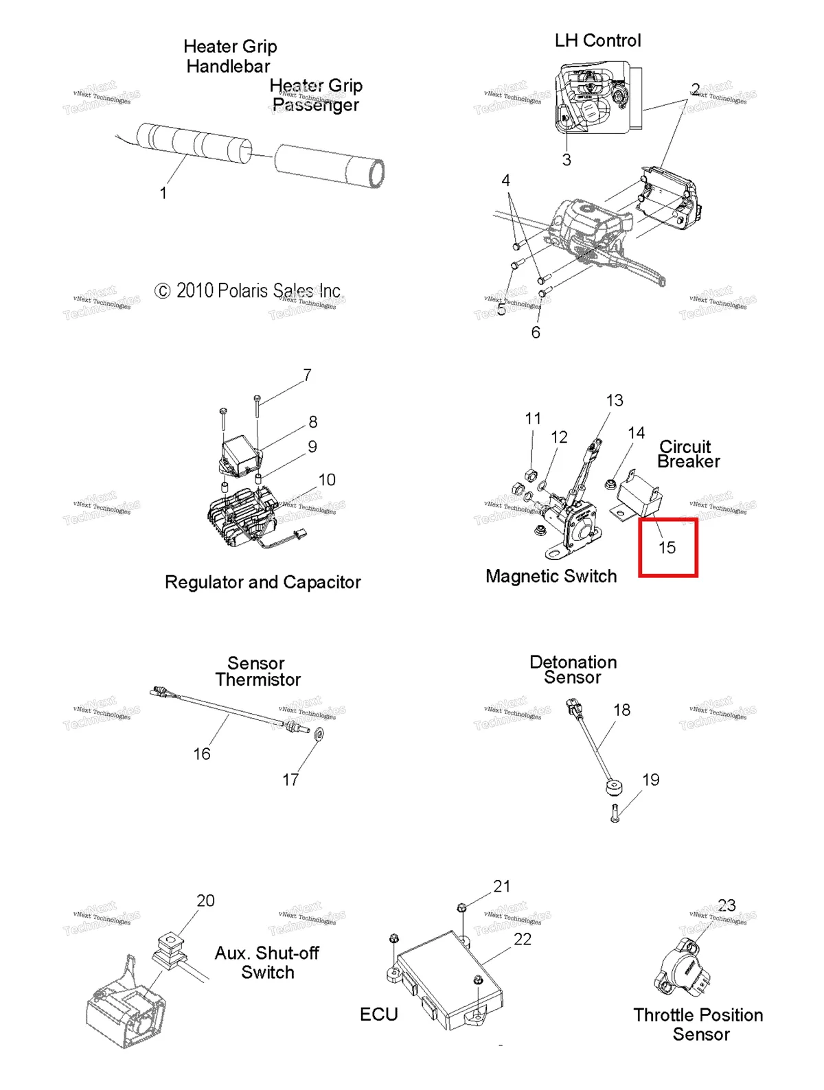 Деталь 2434009 на схеме узла Electrical, Switches, Sensors & Components