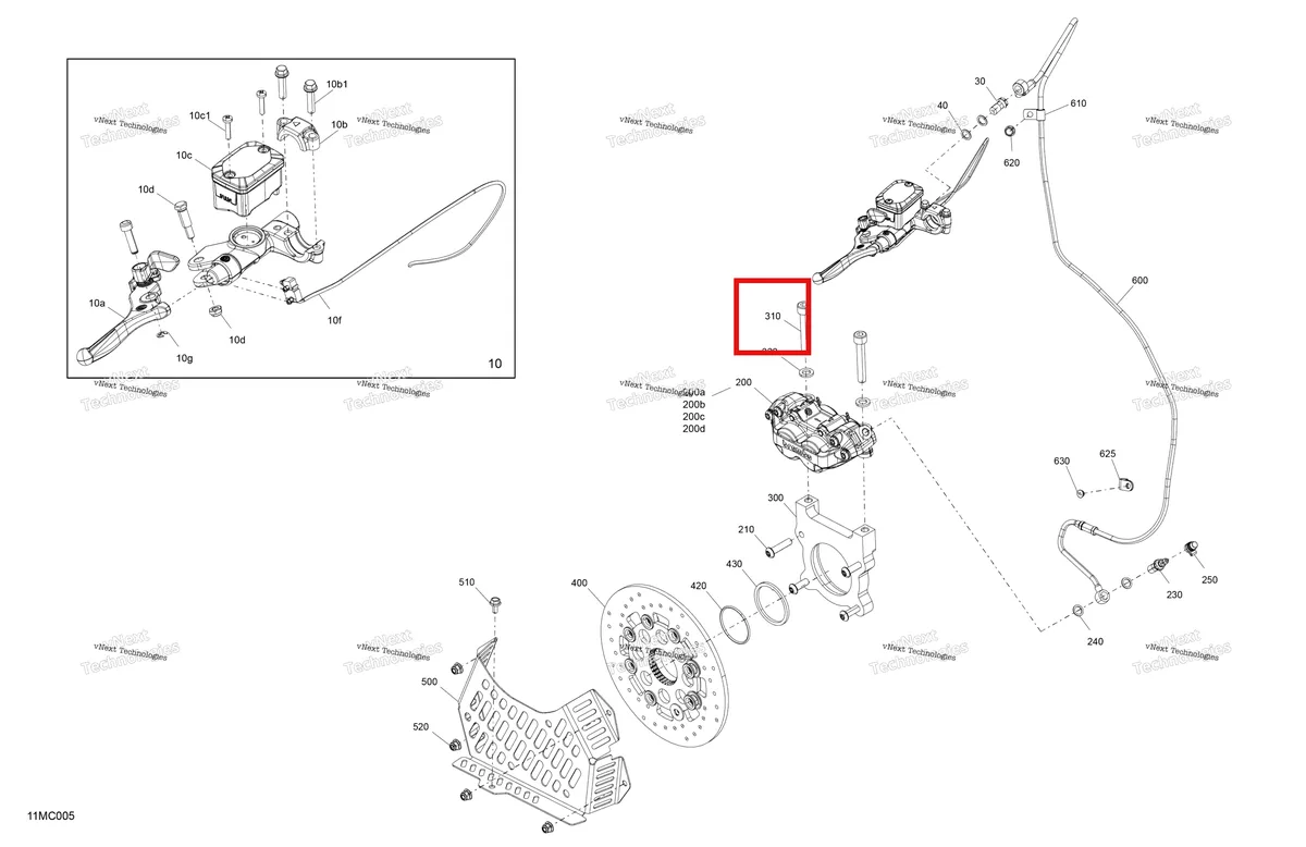 Деталь 244006060 на схеме узла 2023 Ski-Doo MXZ 600RS Mechanic - Brakes