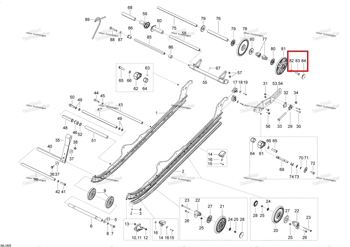 Деталь 250000019 (Деталь Screw M10x35) на схеме узла 2018 Ski-Doo SKANDIC 550F Rear Suspension - Lower Section - Swt - Wt