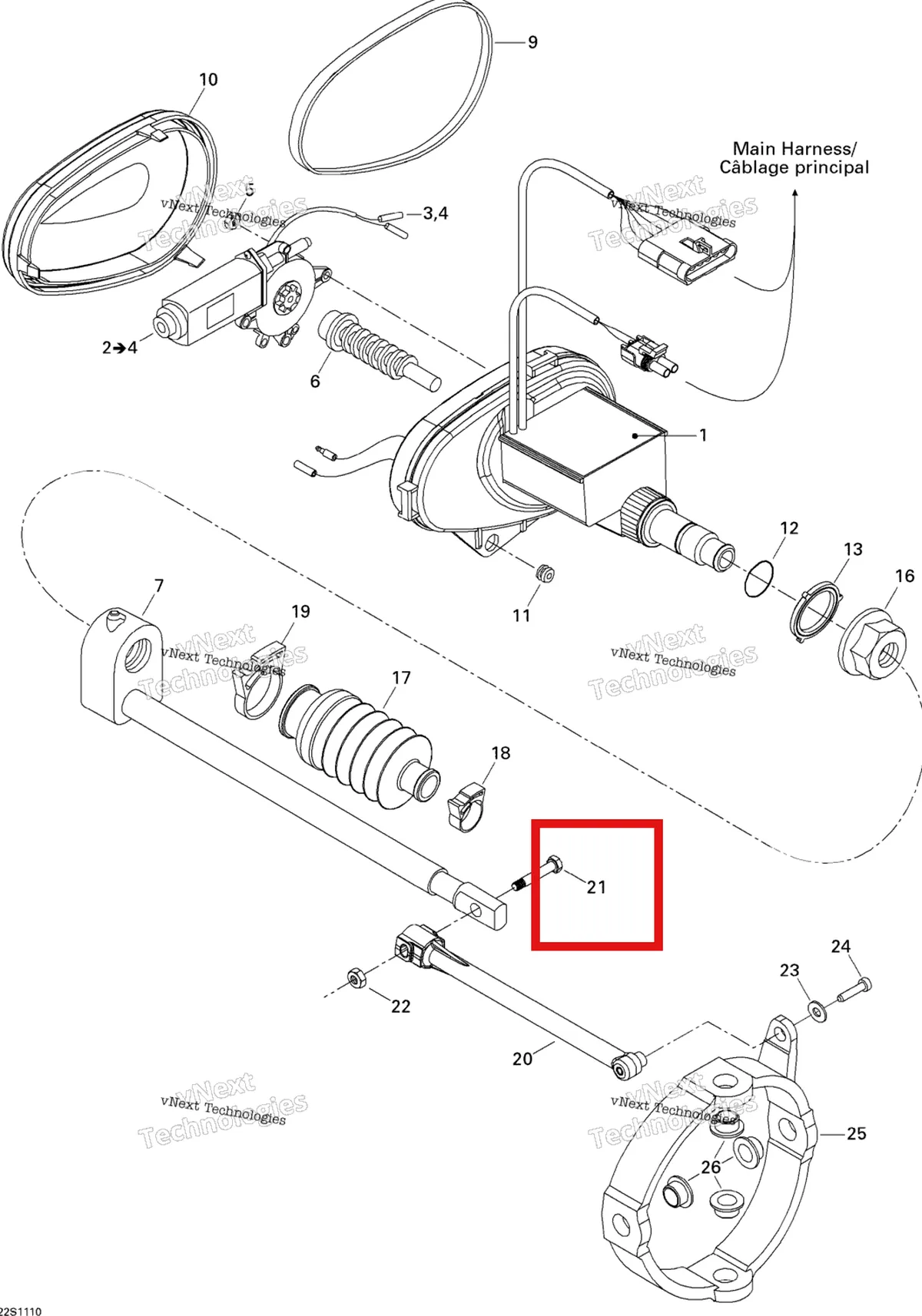 Деталь 250000173 на схеме узла 2011 Sea-Doo RXP-X 255 & RS Trim, Electrical