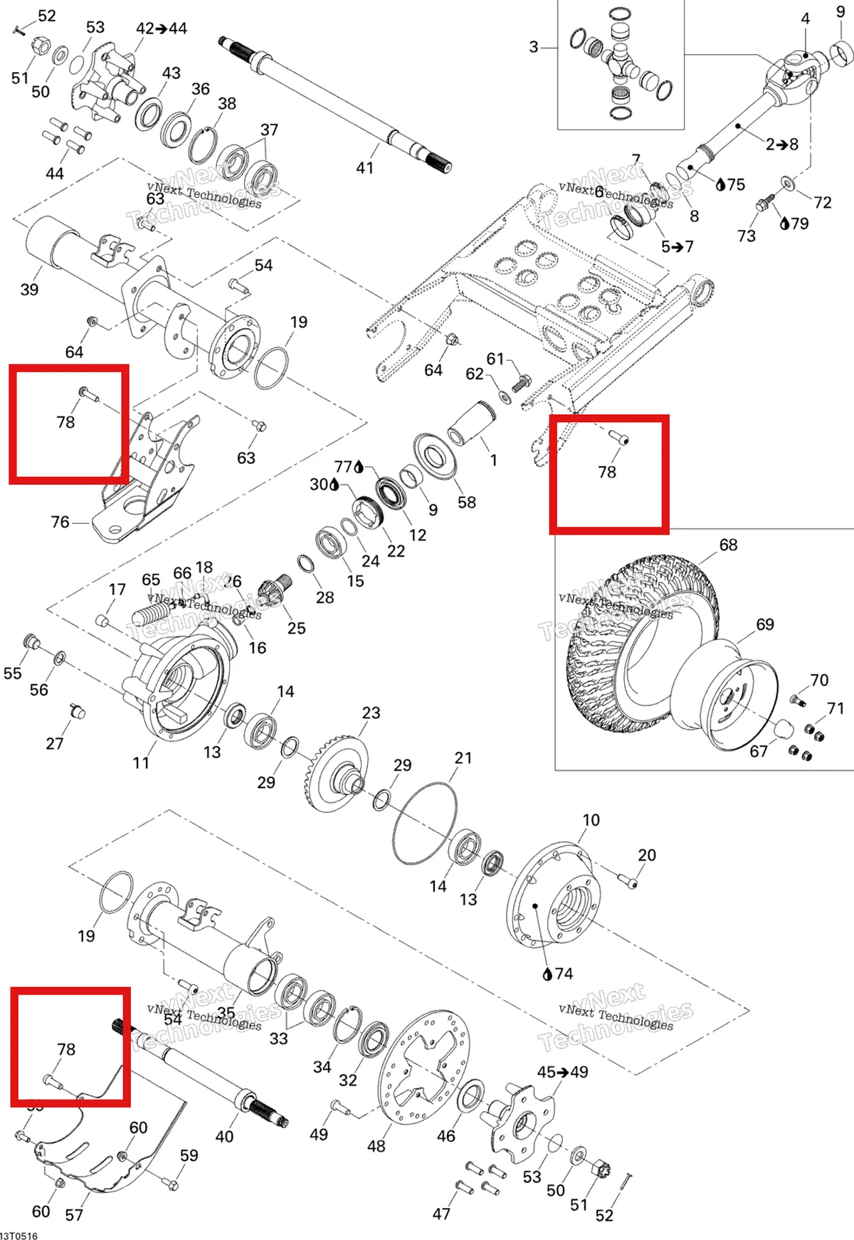 Деталь 250000190 на схеме узла Drive System, Rear
