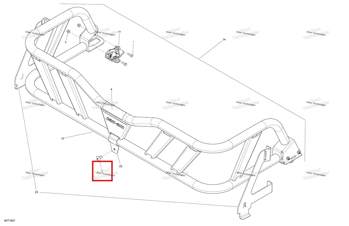 Деталь 250000198 (Деталь Torx-screw M8 X 16) на схеме узла 2019 Can-Am OUTLANDER MAX 6X6 - 650 EFI - T3 Farmer Cargo Extender