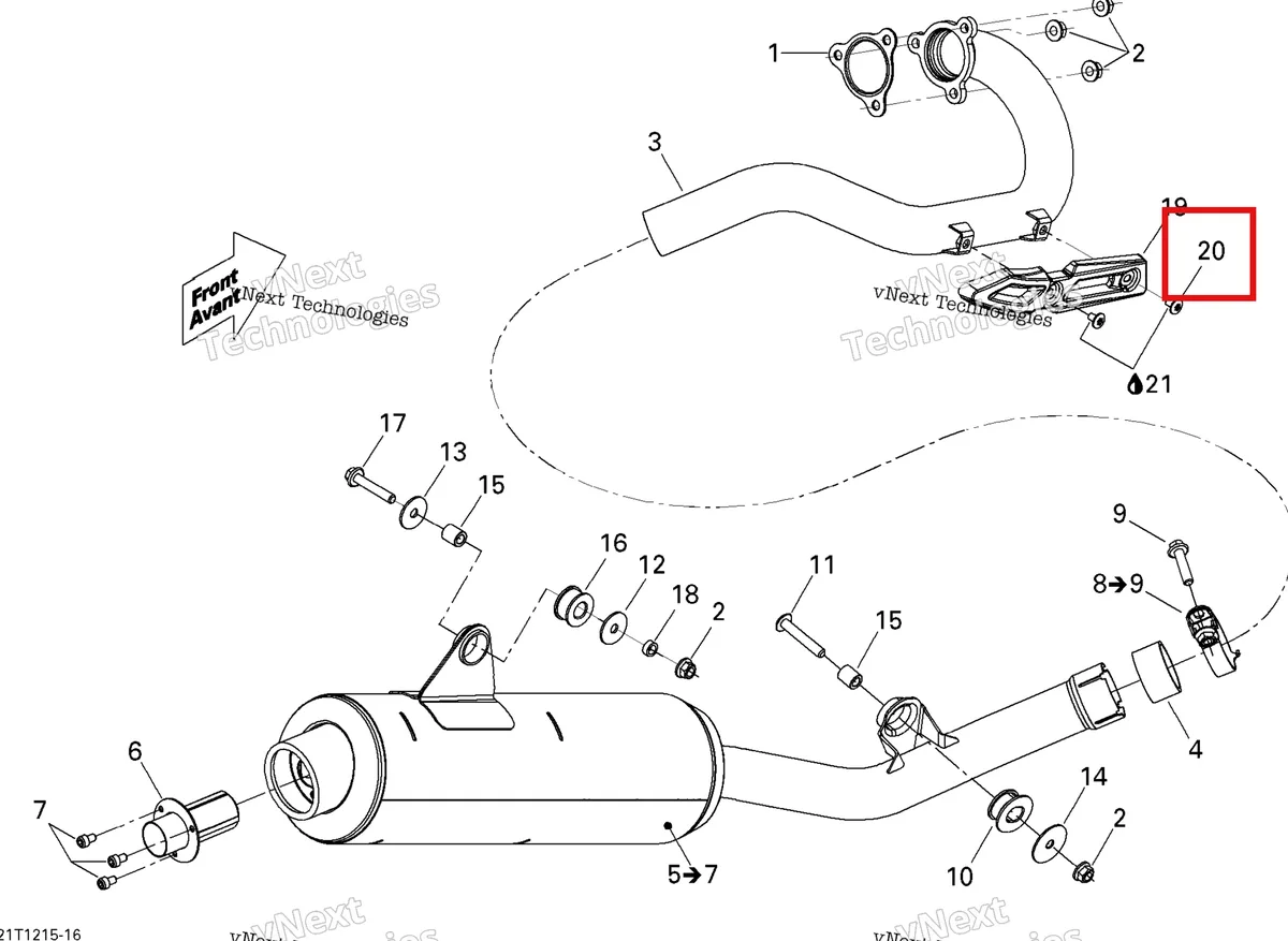 Деталь 250000210 на схеме узла 2015 Can-Am DS 450EFI STD Exhaust System