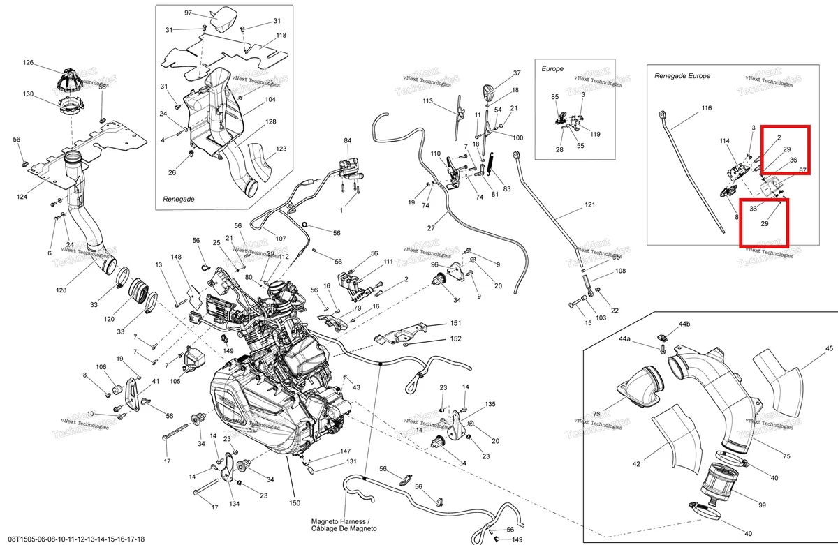 Деталь 250000242 на схеме узла 2015 Can-Am RENEGADE 1000 EFI Engine And Engine Support