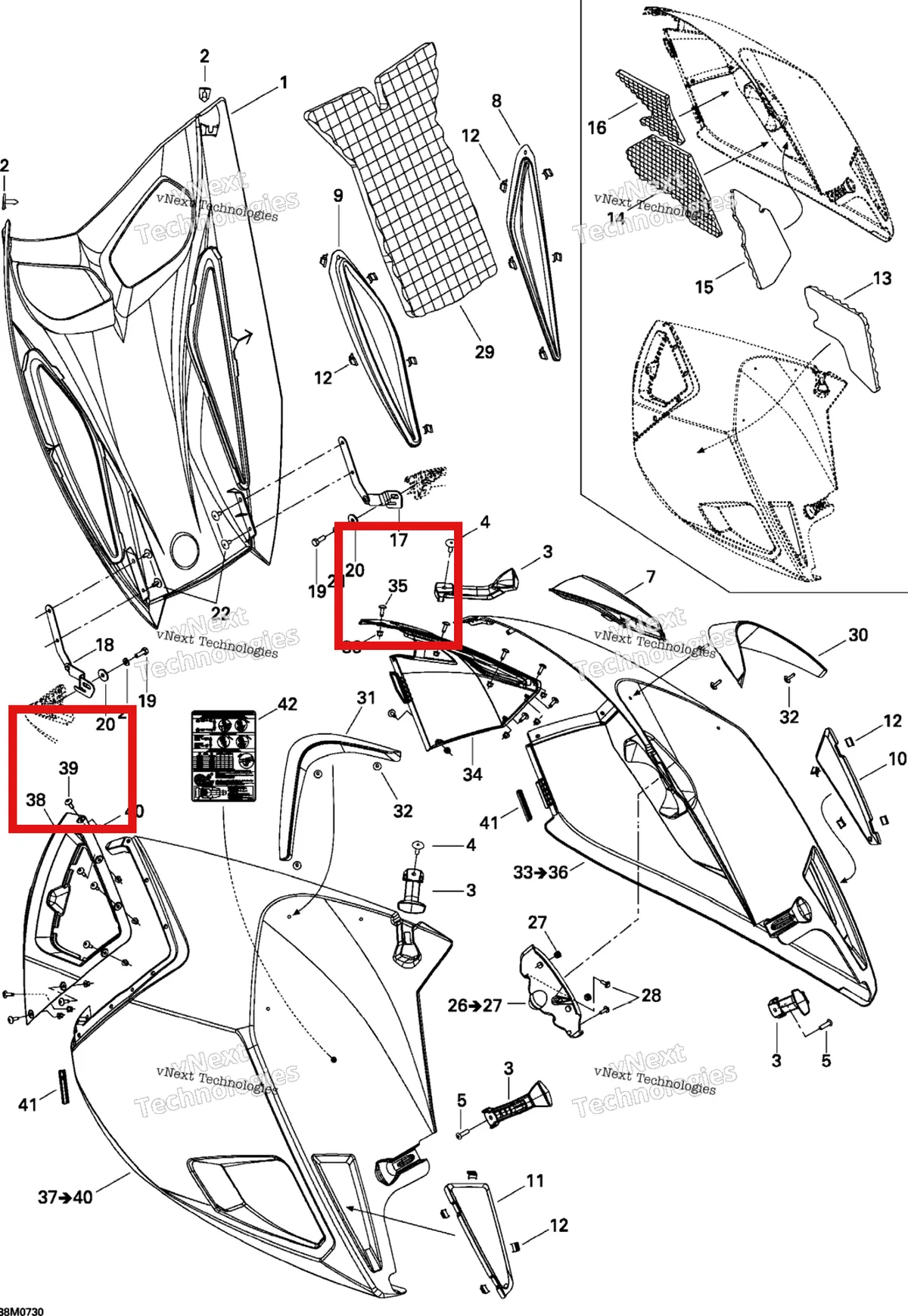 Деталь 250000255 на схеме узла 2007 Ski-Doo MACH Z Adrenaline Hood