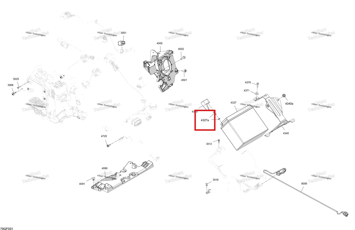 Деталь 250000282 (Деталь Fastener Kit. Model-electric Start) на схеме узла 2026 Ski-Doo GRAND TOURING - SPORT - ESTA - Bright White - 14X120X0.75LFF Track Electric - Lower Section