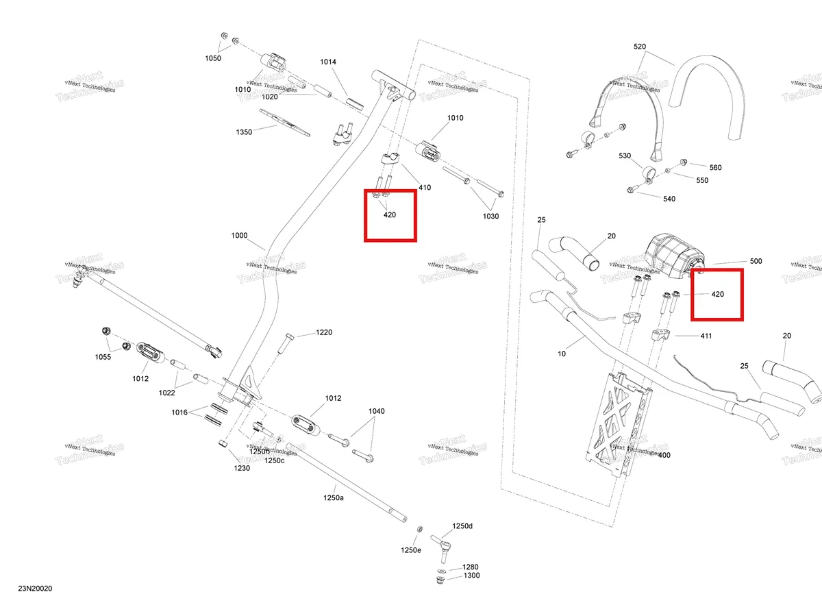 Деталь 250000285 (Деталь Hex. Flanged Screw M8 X 40) на схеме узла 2020 Ski-Doo EXPEDITION SWT 900 ACE Steering - System