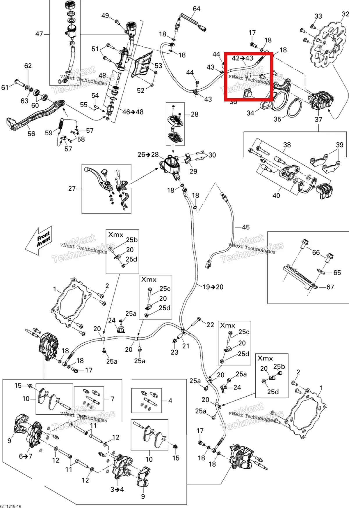Деталь 250000313 на схеме узла 2015 Can-Am DS 450EFI STD Hydraulic Brakes