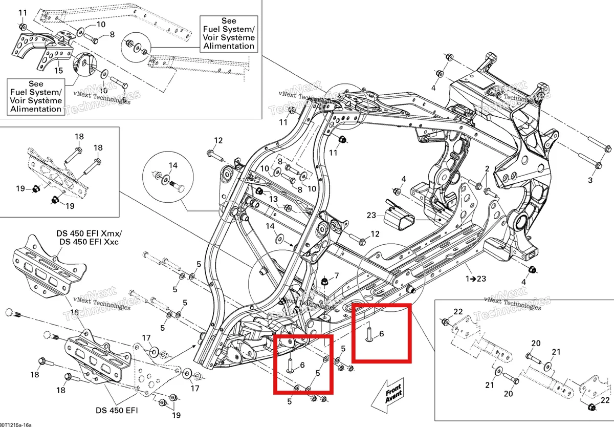 Деталь 250000316 на схеме узла 2015 Can-Am DS 450EFI STD Frame, System 1