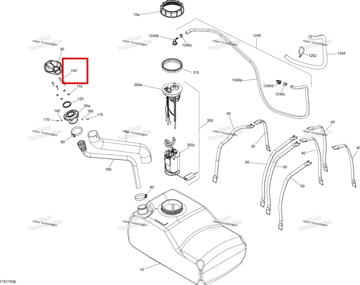 Деталь 250000328 на схеме узла 2017 Sea-Doo RXT Fuel System - All Models