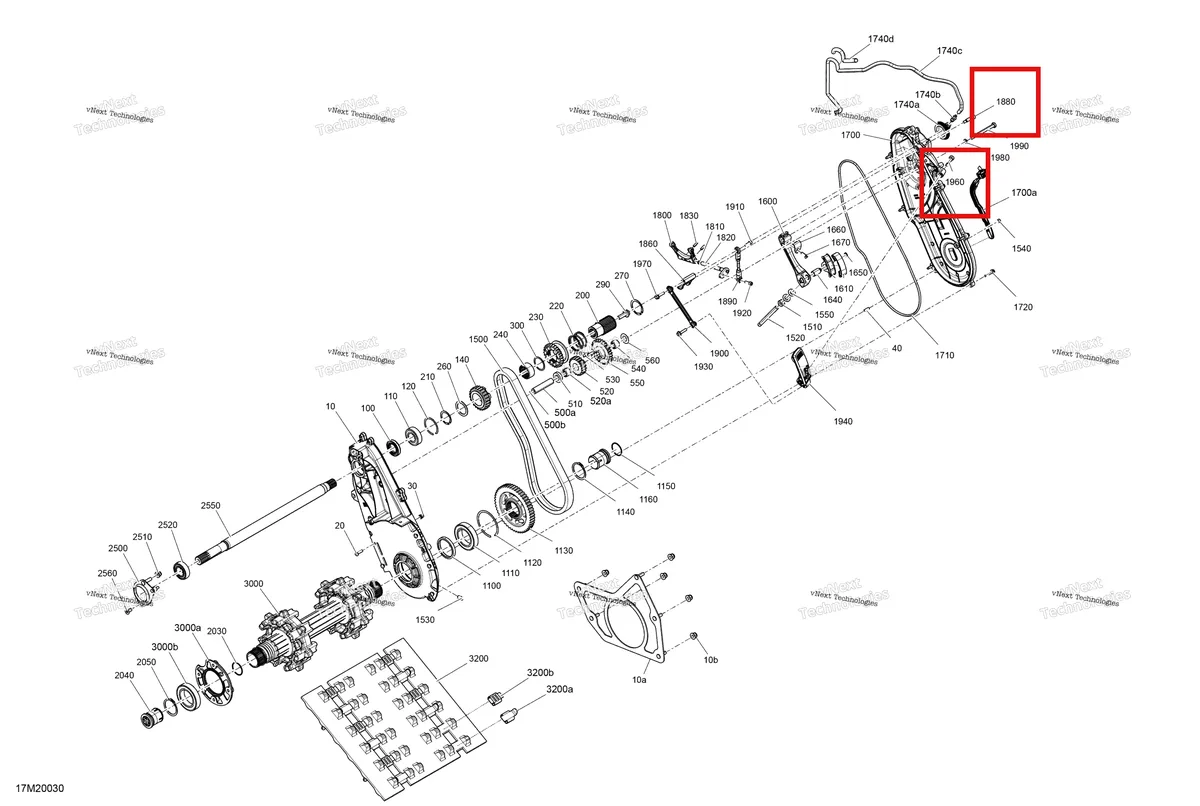 Деталь 250000340 (Деталь Socket Head Screw M8 X 25, Scotch Grip) на схеме узла 2020 Ski-Doo TUNDRA 600 ACE Drive - System