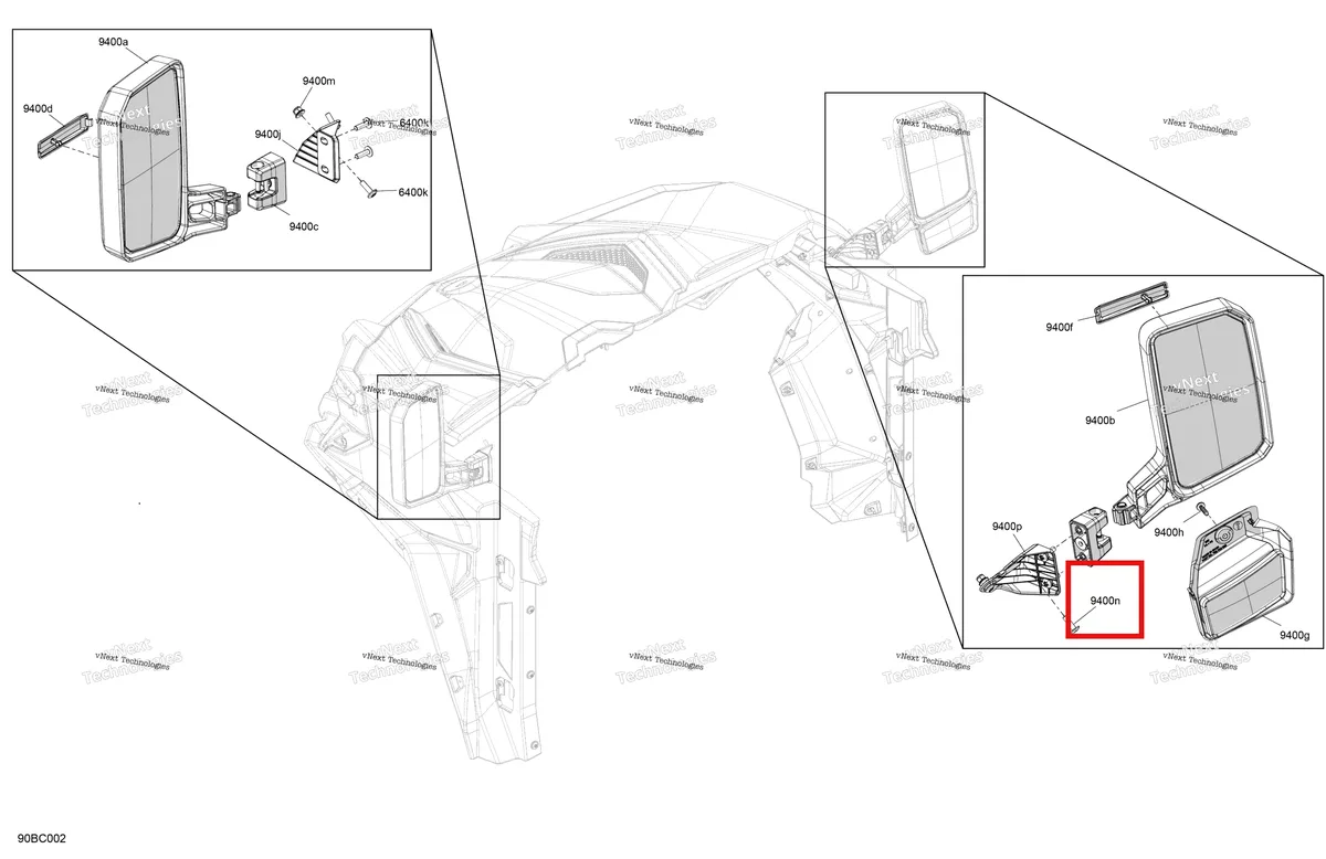 Деталь 250000350 на схеме узла 2023 Can-Am Maverick Sport 1000R - DPS - CE Miscellaneous - Mirrors