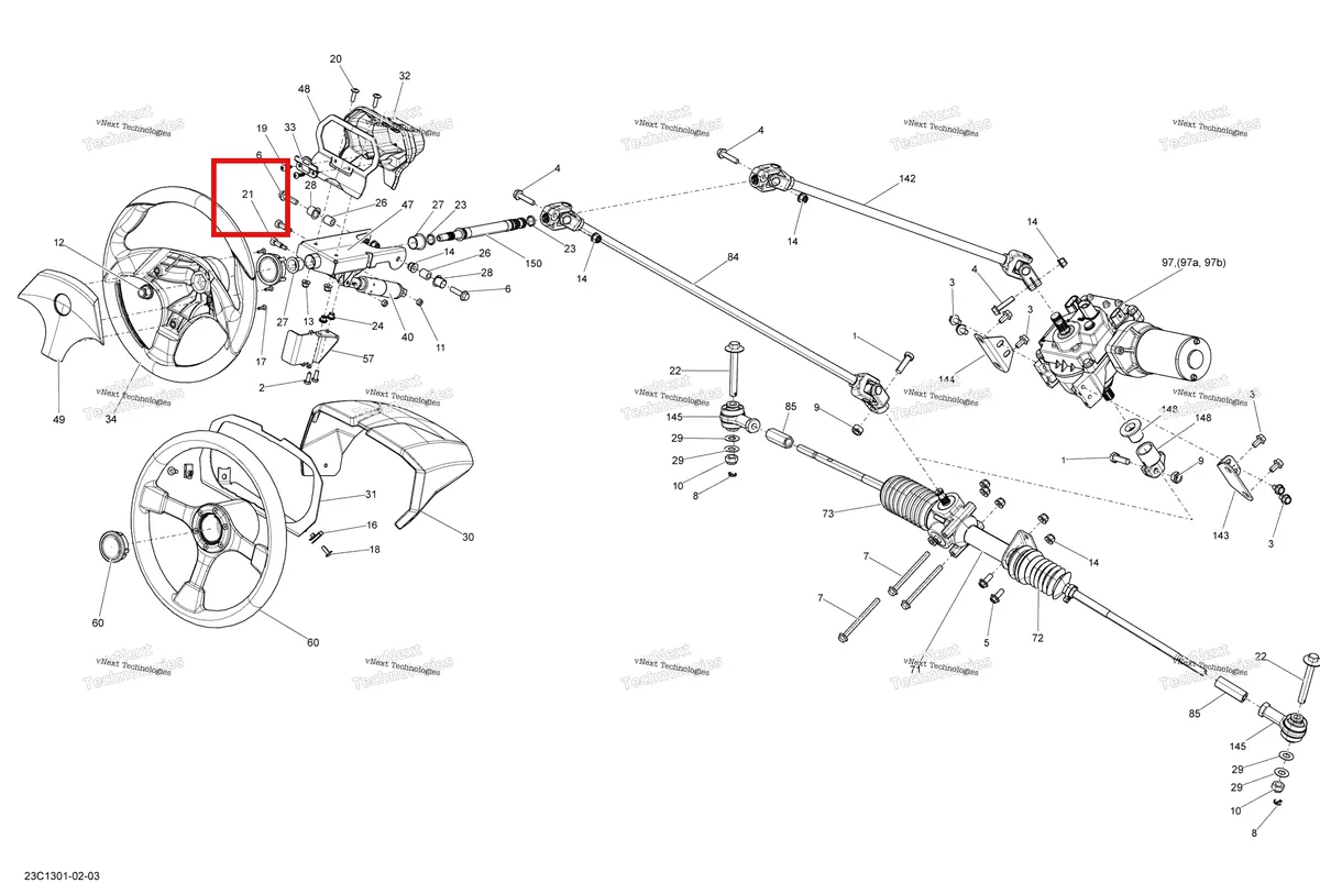 Деталь 250000381 на схеме узла 2013 Can-Am COMMANDER LTD 1000 Steering