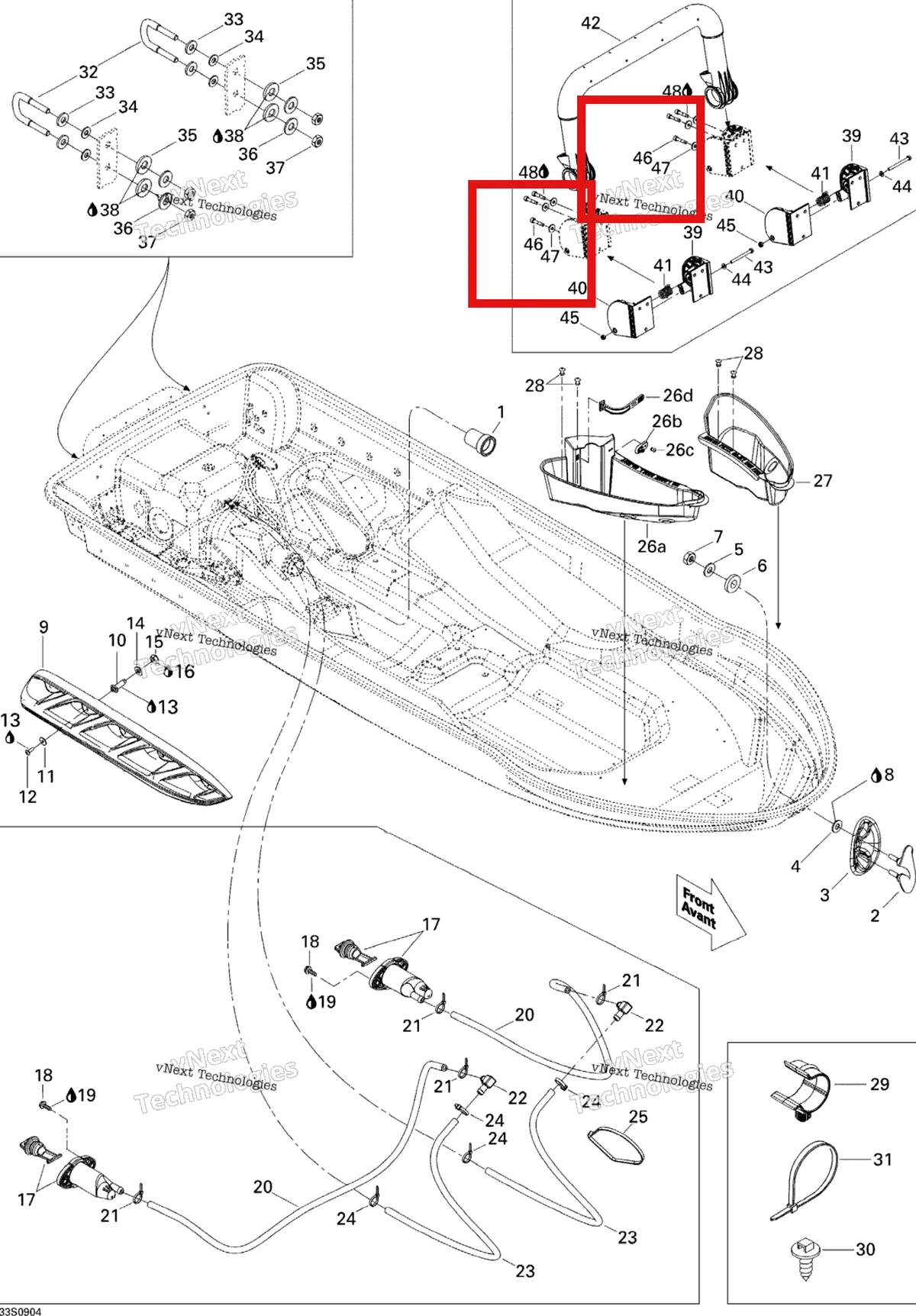 Деталь 250000386 на схеме узла 2009 Sea-Doo RXT 215 Hull