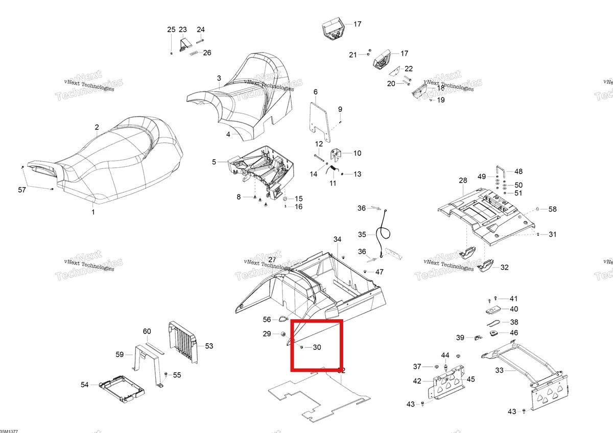 Деталь 250000389 (Деталь Torx-truss) на схеме узла XU Seat