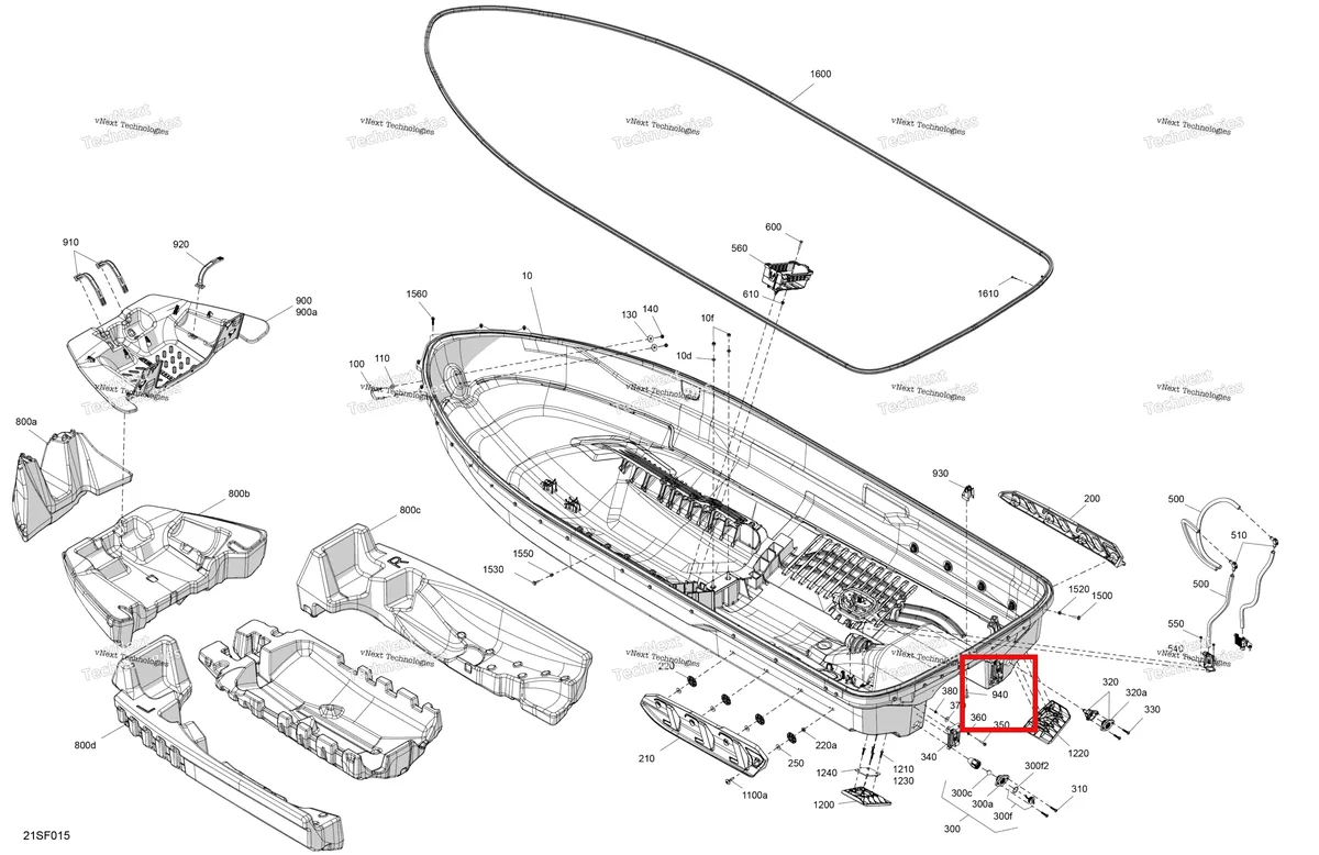 Деталь 250000399 на схеме узла 2026 Sea-Doo GTI - 170 - SE - 30TF - Teal Blue Metalic Body - Hull