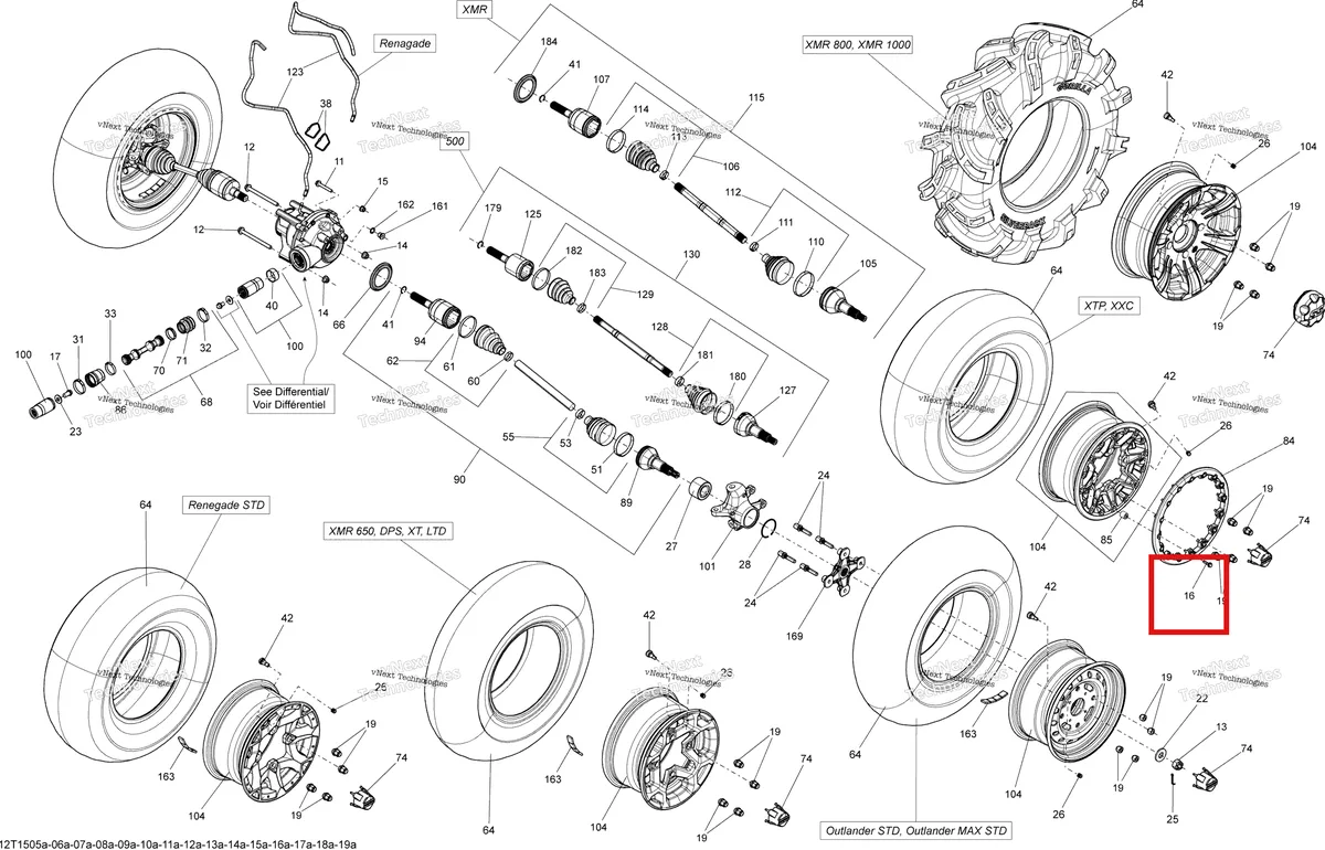 Деталь 250000435 на схеме узла 2015 Can-Am RENEGADE 1000 EFI Drive System, Front
