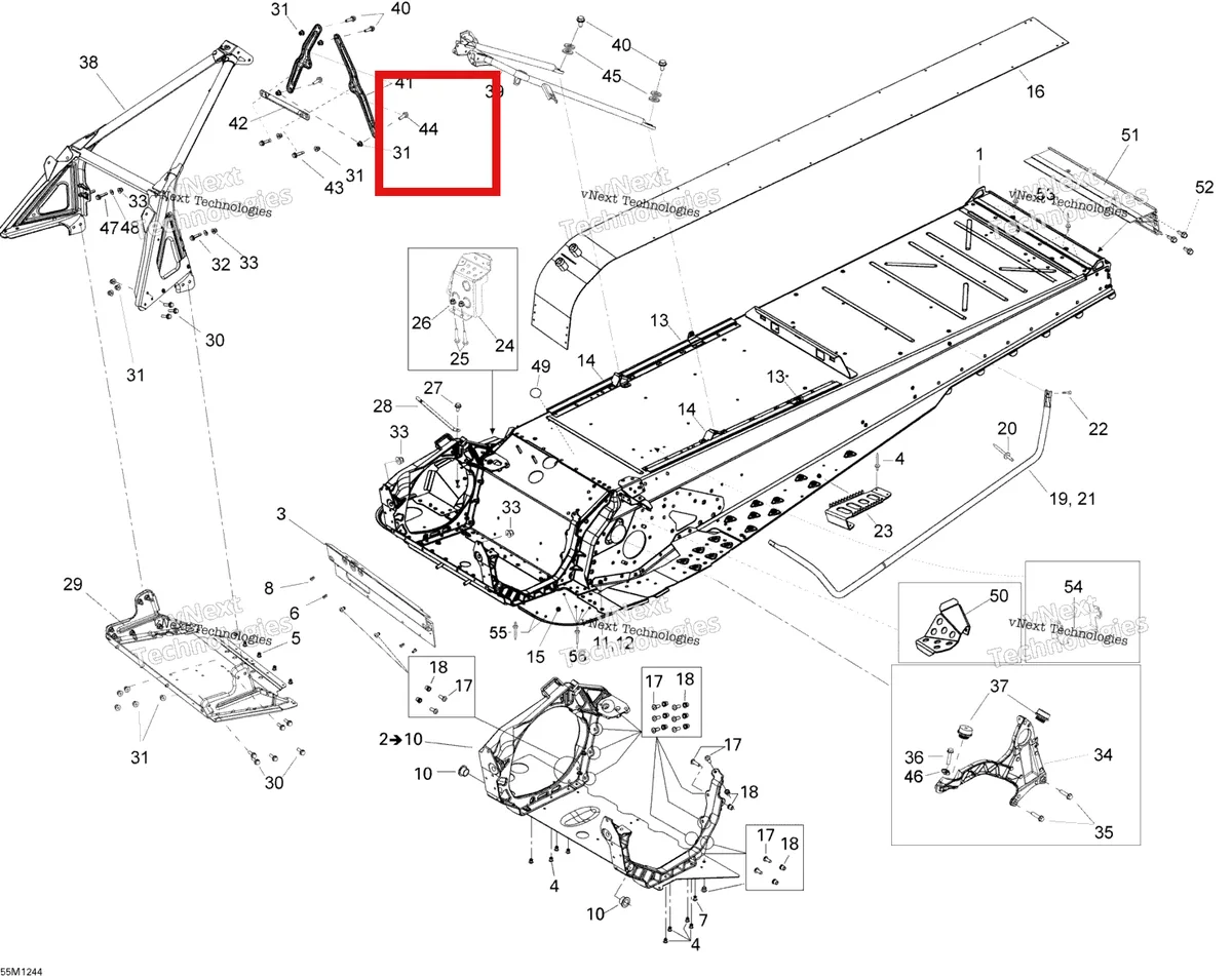 Деталь 250000450 (Деталь Hex. Flanged Screw M6 X 25) на схеме узла Frame And Components