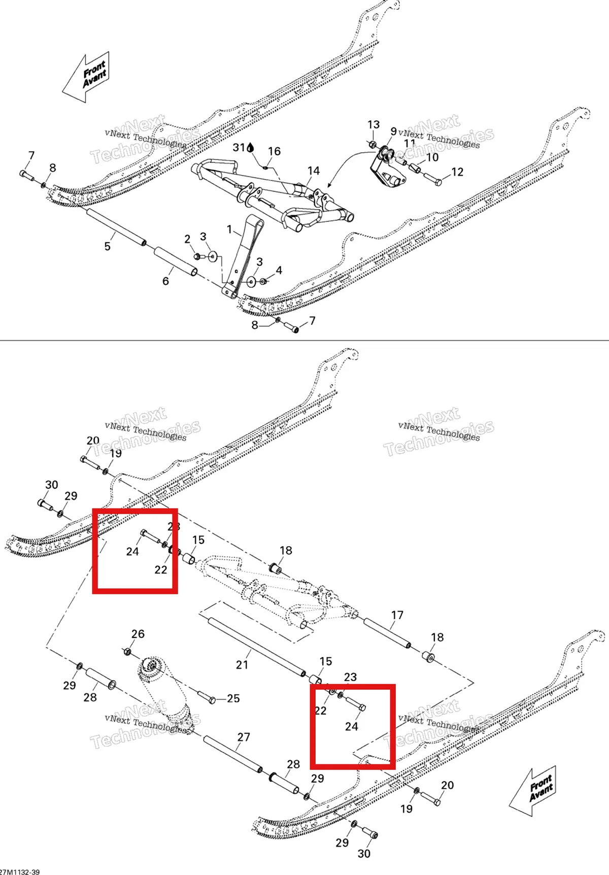 Деталь 250000469 на схеме узла 2011 Ski-Doo Tundra Xtreme 600HO ETEC XP-LTS Front Arm