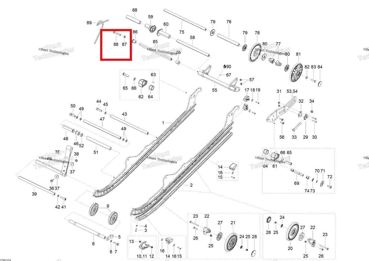 Деталь 250000471 на схеме узла 2013 Ski-Doo Skandic WT 550F XU Rear Suspension A
