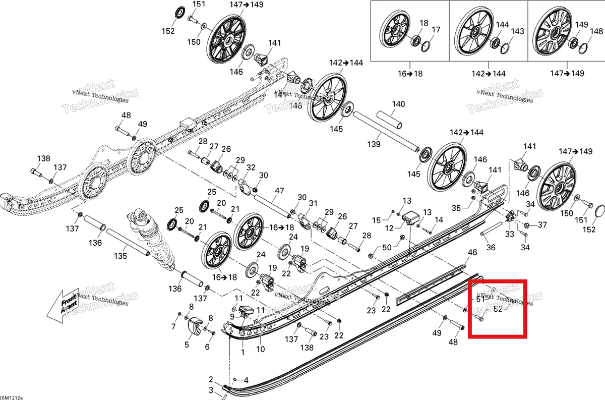 Деталь 250000482 на схеме узла Rear Suspension Runner