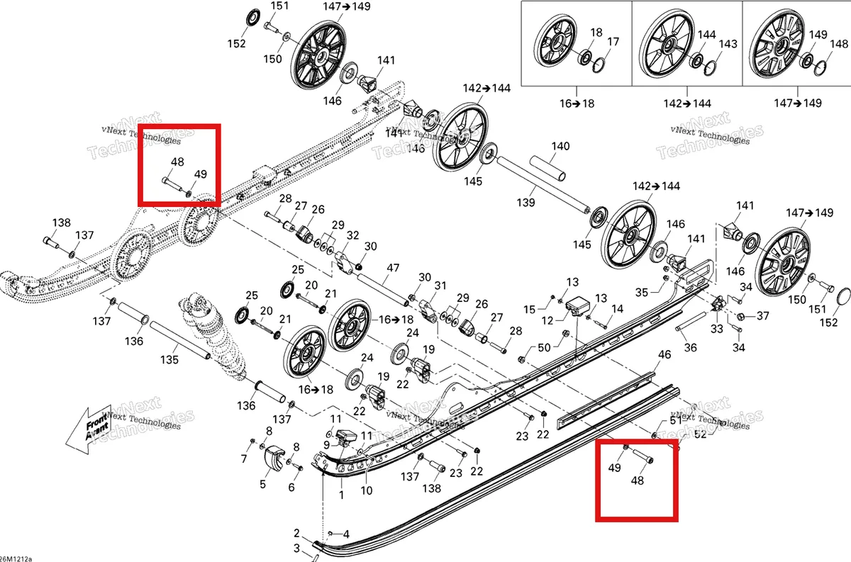 Деталь 250000489 на схеме узла Rear Suspension Runner