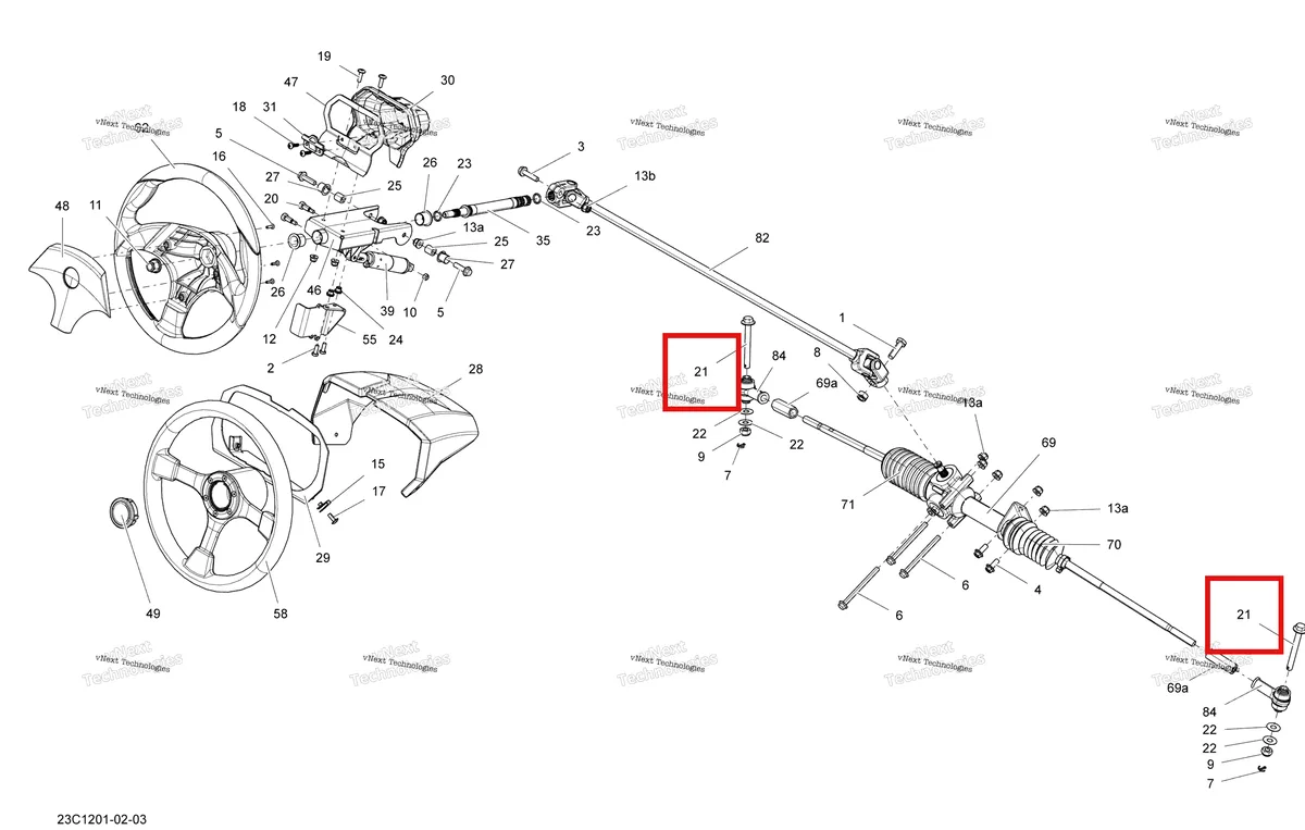 Деталь 250000545 на схеме узла 2012 Can-Am Commander LTD, 1000 EFI Steering
