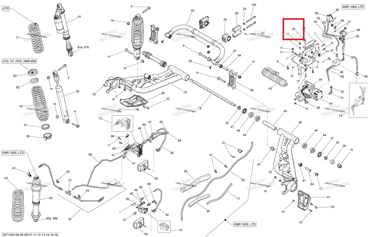 Деталь 250000562 на схеме узла 2014 Can-Am OUTLANDER MAX 1000EFI LTD Rear Suspension