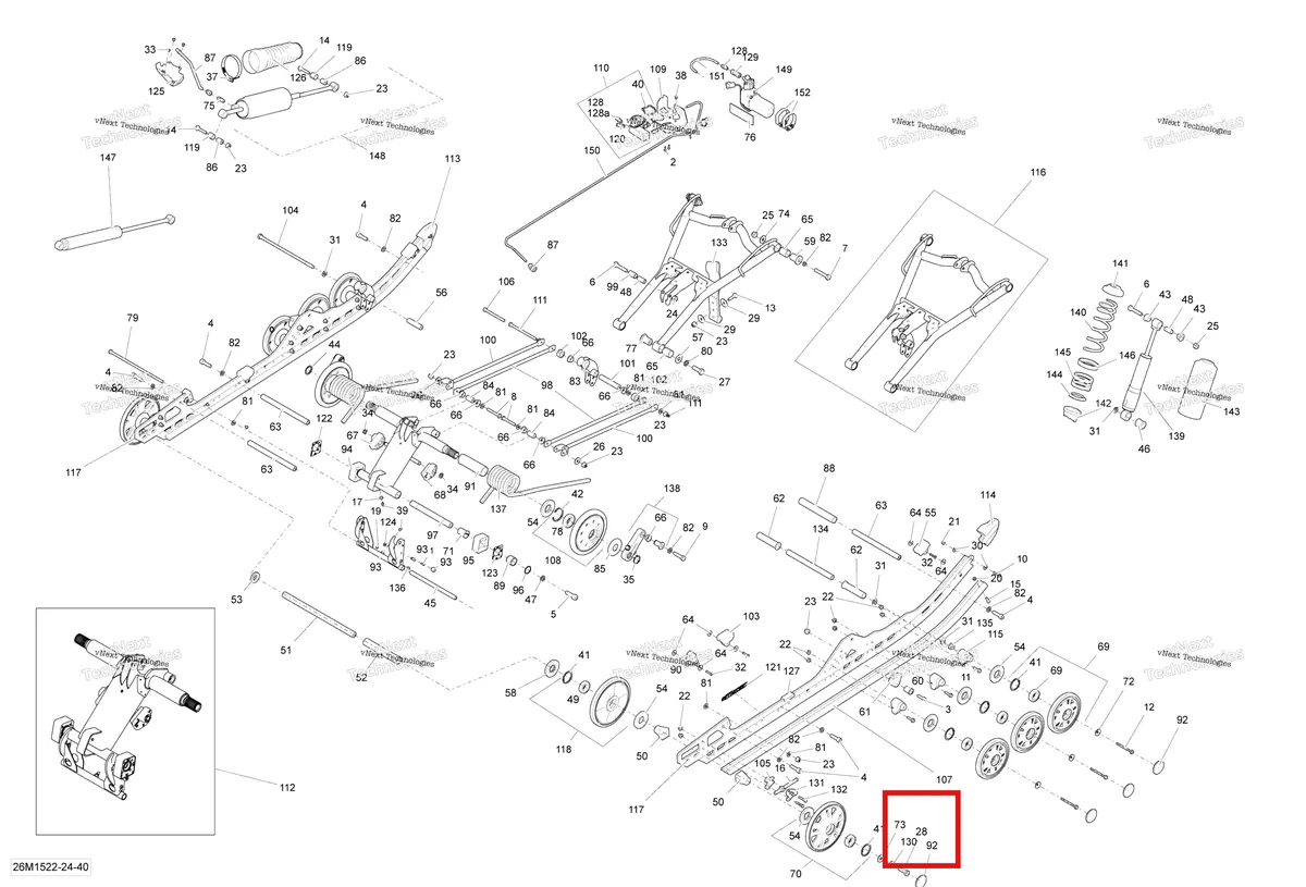 Деталь 250000592 (Деталь Hex. Cap Screw M10 X 35. Model-rs Kit) на схеме узла 2015 Ski-Doo GRAND TOURING LE 1200 XR137 Rear Suspension Le