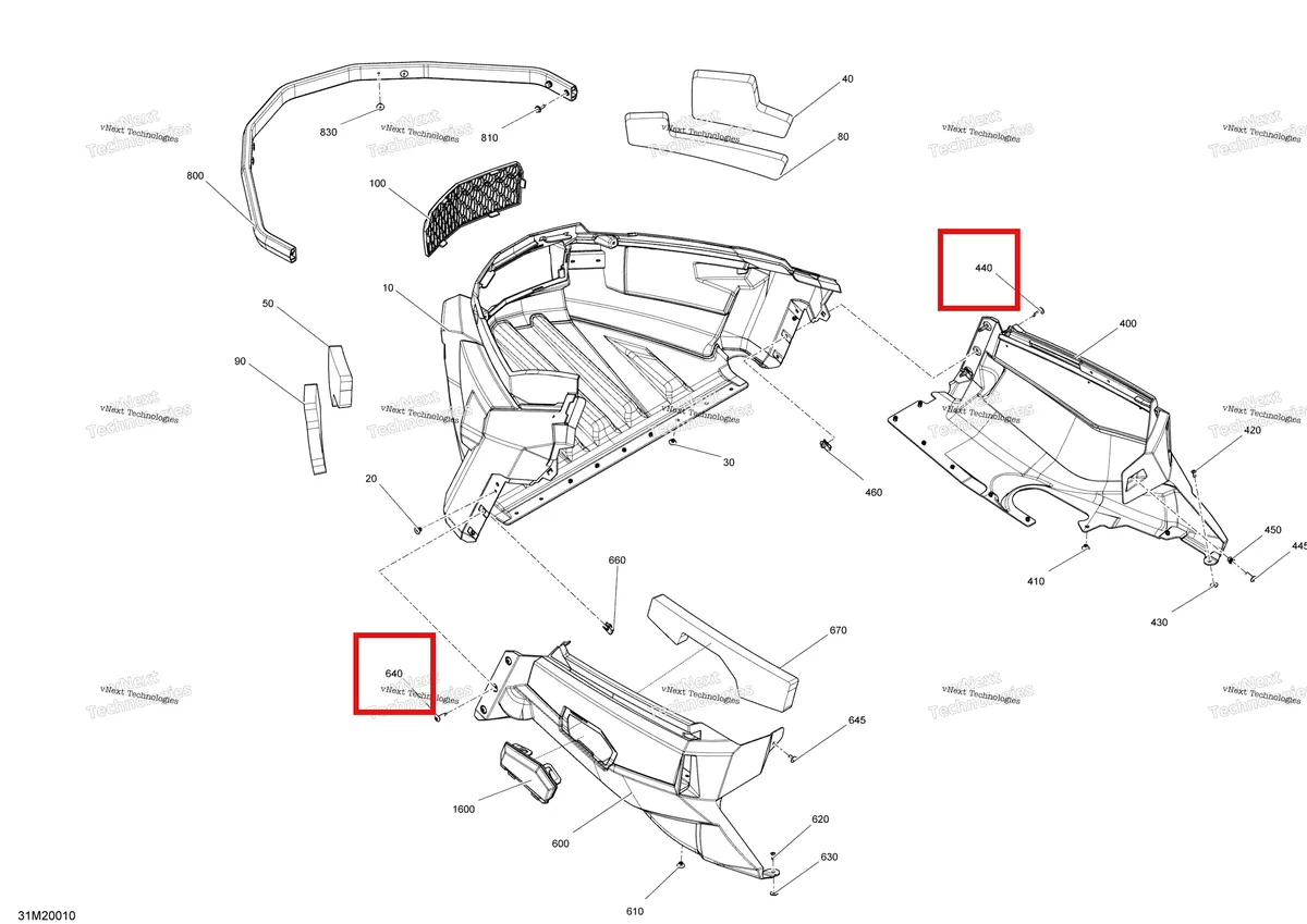 Деталь 250000618 на схеме узла 2020 Ski-Doo TUNDRA 550F Body - Bottom Pan