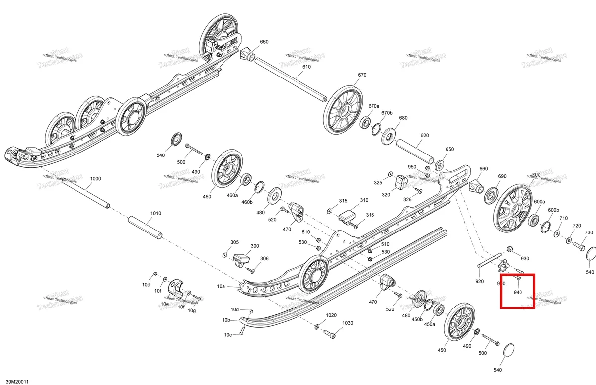 Деталь 250000619 на схеме узла 2020 Ski-Doo MXZ 600 CARB Suspension, Rear - Upper Section