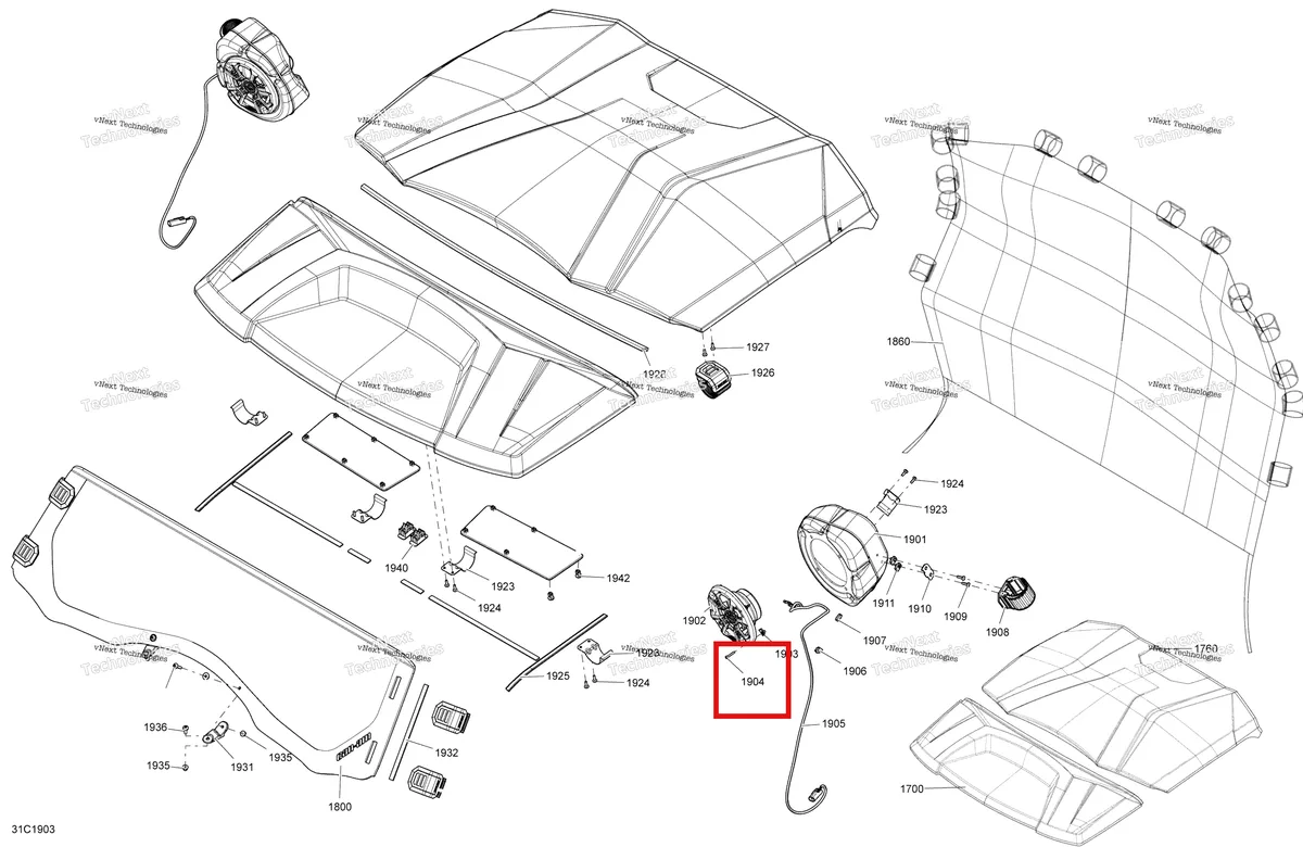 Деталь 250000622 на схеме узла 2019 Can-Am Commander 1000R EFI Body And Accessories - Accessories - Package Ltd