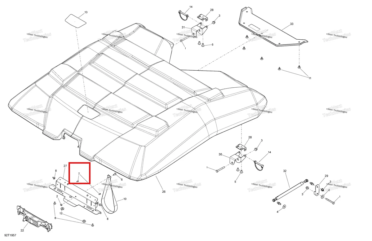 Деталь 250000666 на схеме узла 2019 Can-Am OUTLANDER MAX 6X6 - 650 EFI - T3 Option Hard Top