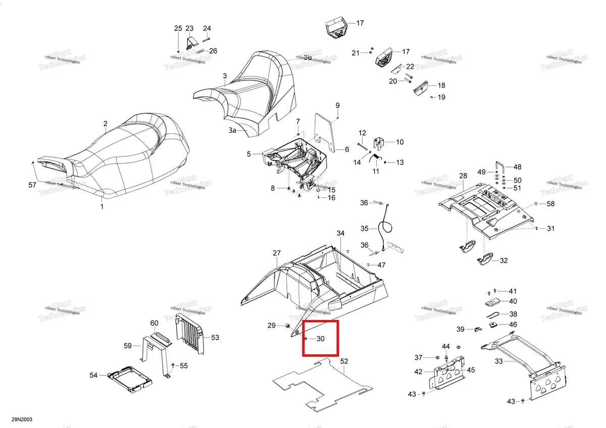 Деталь 250000675 (Деталь Torx Truss Screw M6 X 12) на схеме узла 2020 Ski-Doo SKANDIC WT 550F Seat - Main Section