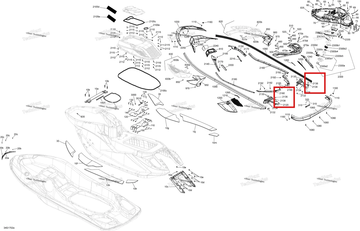 Деталь 250000681 на схеме узла 2017 Sea-Doo GTX Body - Gtx S 155, Gtx Ltd S 260