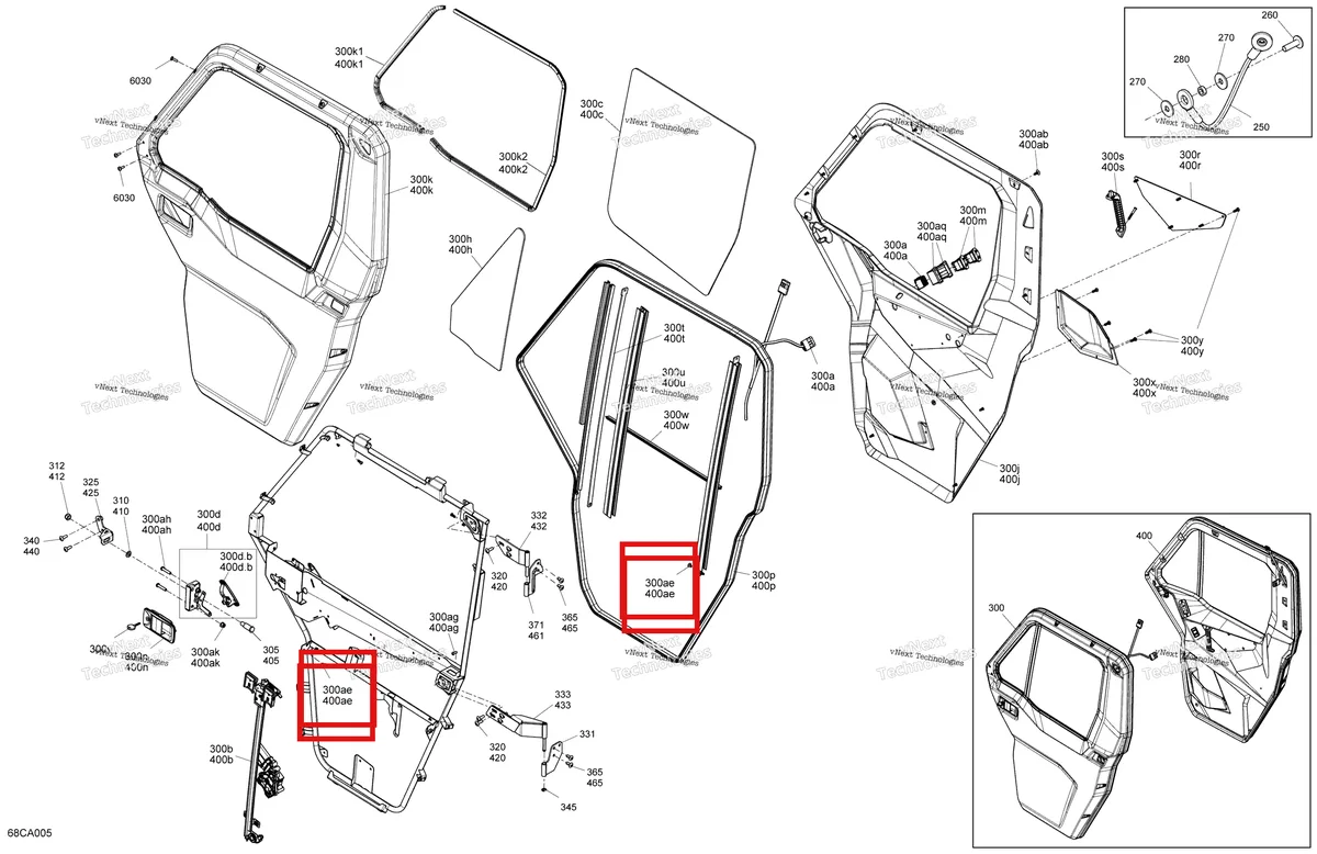 Деталь 250000747 на схеме узла 2021 Can-Am Defender MAX HD10 - LTD CAB Body - Doors - Front Section