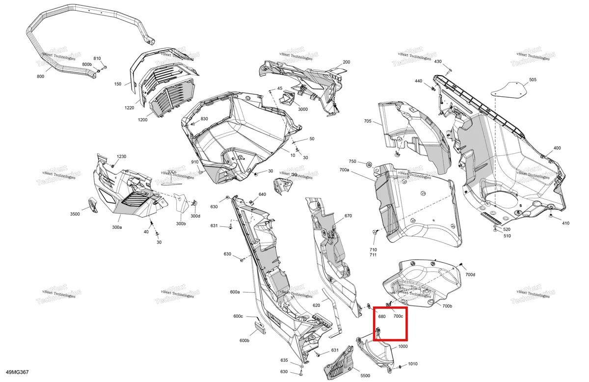 Деталь 250000758 на схеме узла 2027 Ski-Doo BACKCOUNTRY - X-RS - 850 E-TEC Turbo R - UZVA - Deep Black - 15X146X1.5IS Track - SHOT starter Body - Bottom Pan