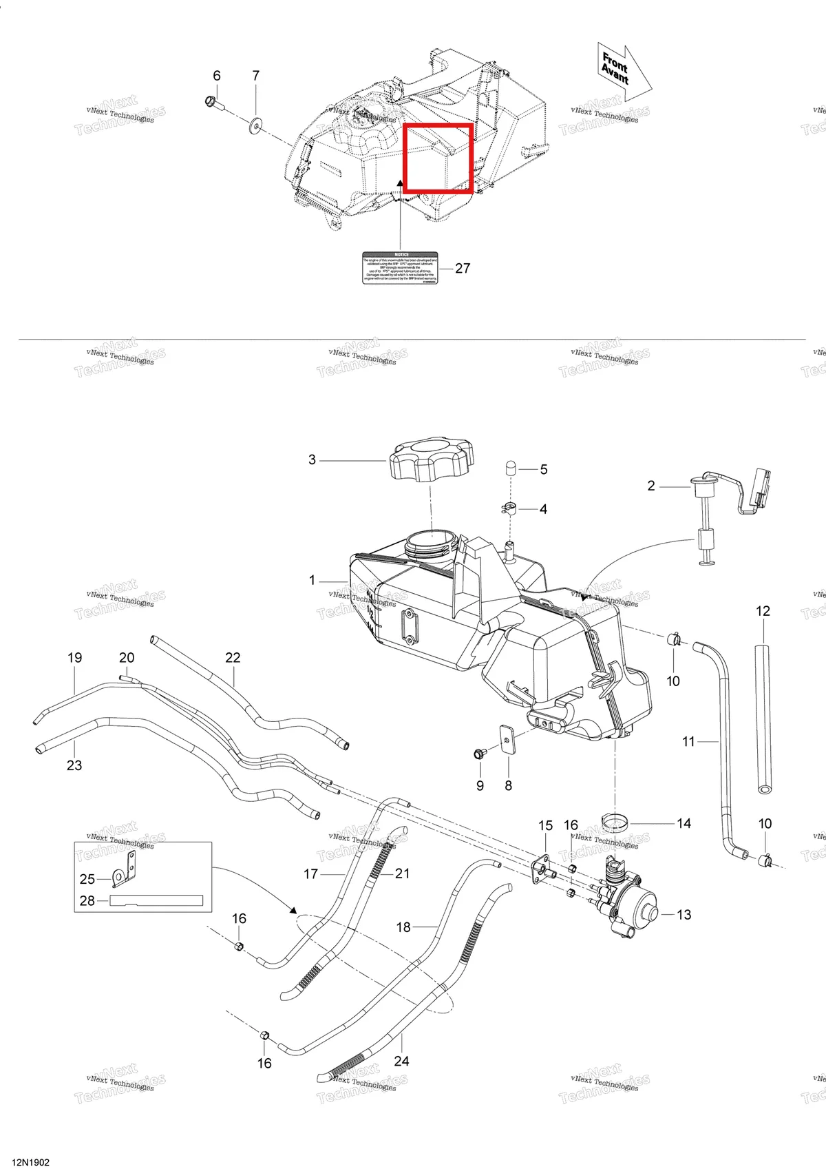 Деталь 250000768 (Деталь Hex. Flanged Screw M6 X 20. Etec) на схеме узла 2019 Ski-Doo EXPEDITION LE-SE 600HO E-TEC Oil