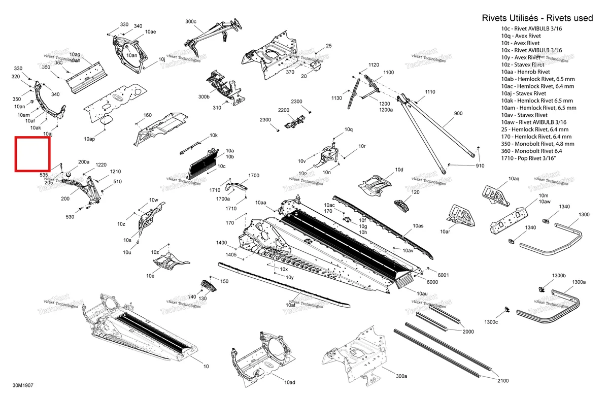 Деталь 250000822 на схеме узла 2019 Ski-Doo EXPEDITION SPORT 600 ACE Frame - 600 Ace