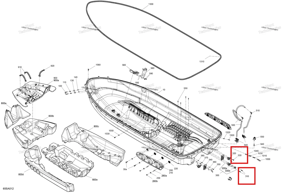 Деталь 250000828 на схеме узла 2021 Sea-Doo GTI 90 Body - Hull