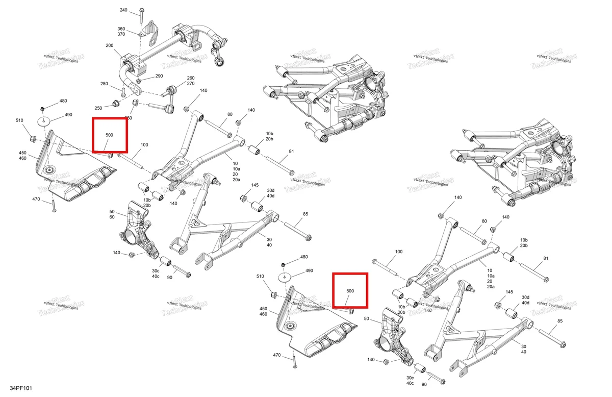 Деталь 250000858 на схеме узла 2026 Can-Am OUT-MAX - 6X6 - BACKCOUNTRY - 1000R EFI - 2KTA - Stealth Black Suspension - Rear Components