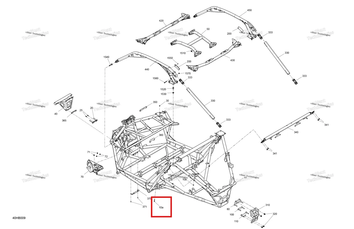 Деталь 250000913 на схеме узла 2022 Can-Am Maverick Turbo RR - DS - CE Frame - System