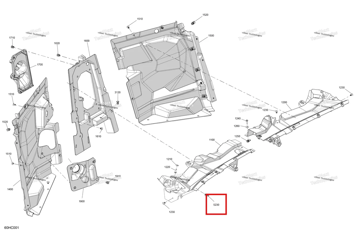 Схема применяемости: 250000957 EXTRUDED PANEL NUT M6 X 1.0