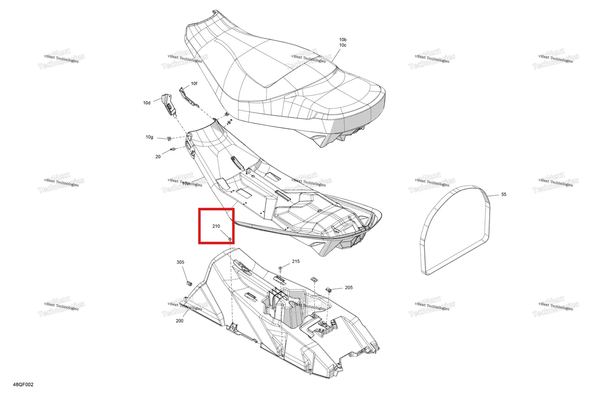 Деталь 250000984 на схеме узла 2026 Ski-Doo EXPEDITION - SPORT - ESTB - Bright White - 15X137X1.6C Track Body - Seat