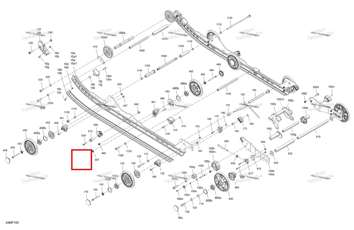 Деталь 250000986 на схеме узла 2026 Ski-Doo TUNDRA - LE - 600 ACE - GNTA - Deep Black - 16X154X1.5CH Track Suspension - Rear - Lower Section